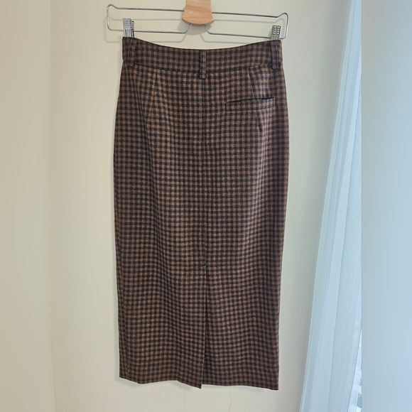 2016 ISA ARFEN 100%Virgin Wool Plaid Elegant Pencil Skirt - Picture 9 of 16